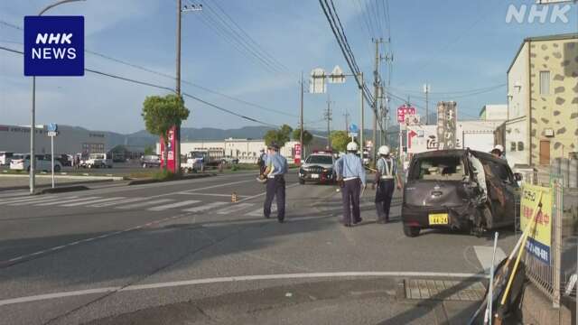 滋賀 長浜 事故で押し出された車 小学生にぶつかり4人軽いけが