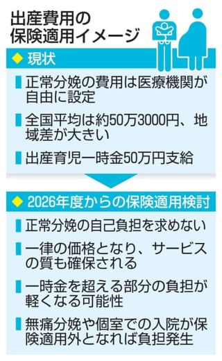 出産費用、自己負担なしを検討　政府、正常分娩に保険適用案