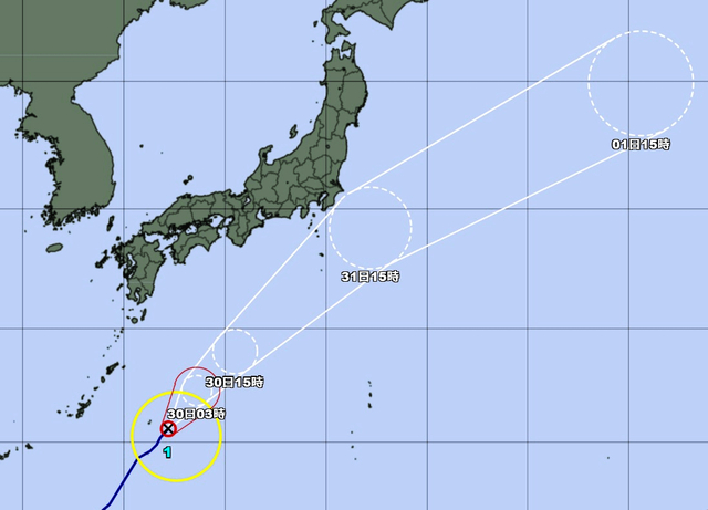 台風１号、31日伊豆諸島に接近、関東にも影響の恐れ