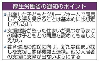 障害者ホームでの子育て容認　新居確保まで、厚労省通知