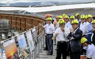 万博館の建設「なんとかできる」　十倉会長が視察、軸足は運営に