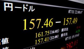 ＮＹ円一時１５７円４０銭　３週ぶり円高、介入観測も