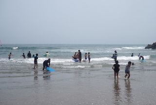 処理水放出後、初の海開き＝福島・南相馬の海水浴場