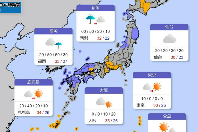 18日から危険な暑さ再び　猛暑日続き本格的な夏場に