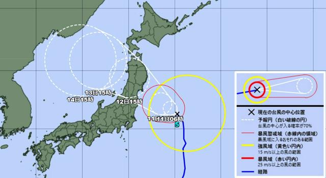 台風5号、12日ごろに東北に上陸見込み　気象庁「強い危機感」