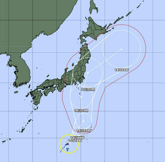 台風7号が発生、東日本ではお盆への影響も　5号は熱帯低気圧に