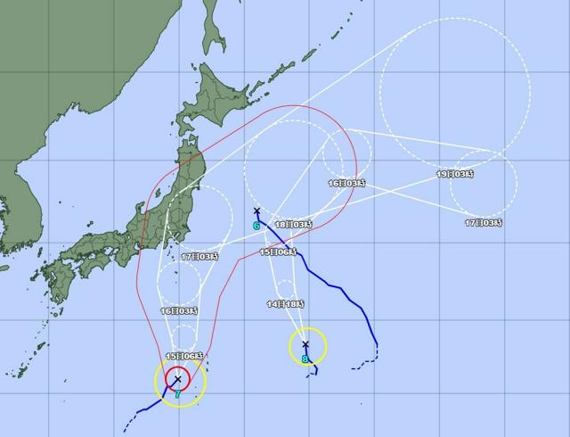 台風7号、16～17日に強い勢力で東日本と北日本に接近のおそれ