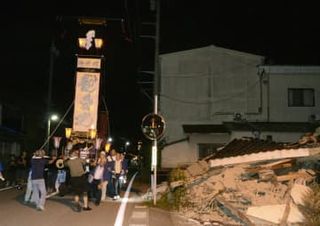 輪島の「孤立」集落にキリコ舞う　神戸NPO支援で開催