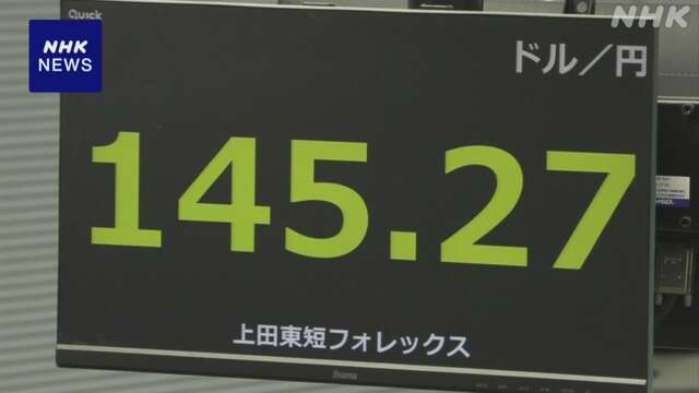 円相場 一時145円台前半まで値上がり