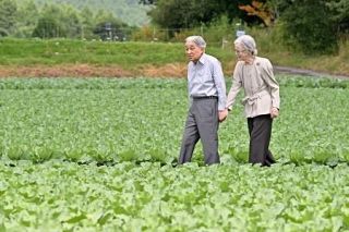 上皇ご夫妻、野菜畑を散策　旧満州引き揚げ者の入植地