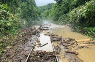 北海道でＪＲ線路に土砂　大雨、復旧めど立たず