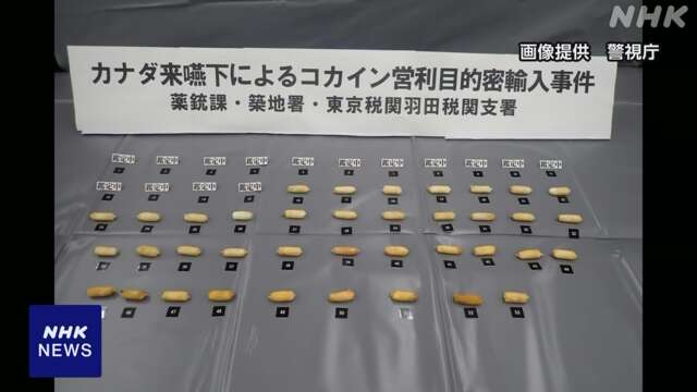 コカイン入れた袋 50個以上飲み込んで密輸か 容疑者逮捕