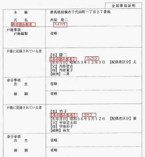 戸籍の氏名に読み仮名、来年５月　施行日を閣議決定、準備本格化