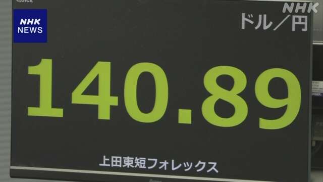 円相場 1ドル＝140円台後半まで円高ドル安進む