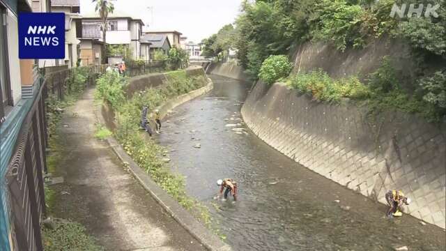 相模原 下水道工事中に流された作業員2人 今も不明 捜索続く