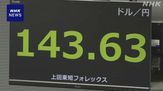 円相場 143円台まで円安進む 日銀総裁の発言受け荒い値動きに