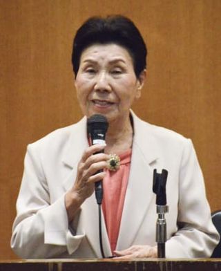 裁判長のねぎらい、うれしかった　袴田巌さん姉が集会で無罪報告