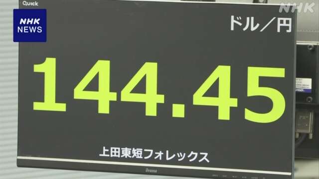 円相場 一時1ドル＝144円半ばに 日米の金利差縮小の見方後退で