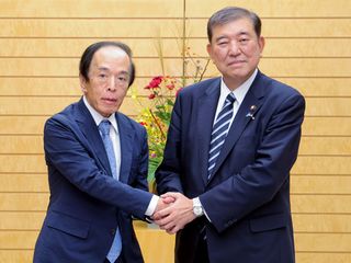 追加利上げ「環境にない」＝政府・日銀の密接な連携強調―石破首相、植田総裁と初会談