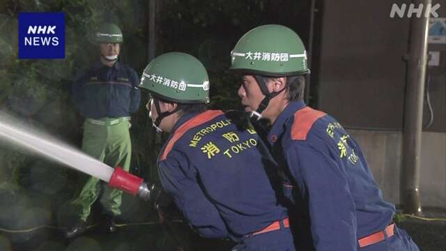 放水技術など競う都道府県対抗“消防団の甲子園”大会前に訓練