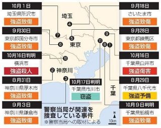 複数強盗事件、アカウントが一致　首都圏３警察が合同捜査へ