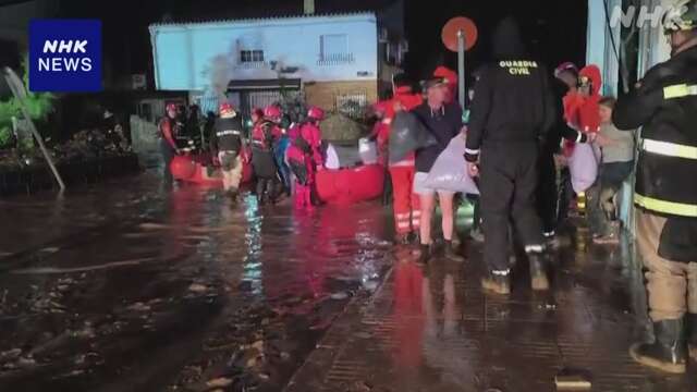 スペイン東部 広い範囲で洪水 “60人以上が死亡”地元メディア