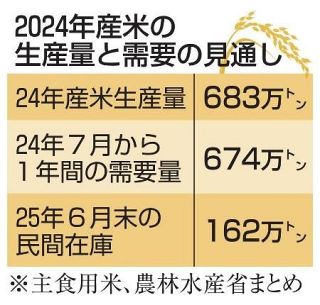 ２０２４年コメ生産、需要上回る　在庫も回復、品薄への懸念緩和へ