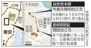 自民党襲撃事件、男を再逮捕へ　火炎瓶投げ殺人未遂疑い、警視庁