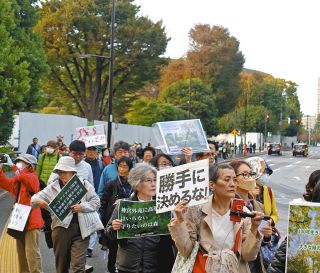 目の前で切り倒しが始まっても「ギブアップしない」…外苑再開発のための樹木伐採に「反対」訴え続ける熱い理由