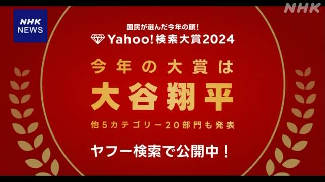 ことしの「検索大賞」 “50-50”達成の大谷翔平選手 2年連続