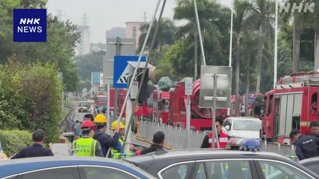 中国 高速鉄道の工事現場で地面が崩落 作業員13人と連絡取れず