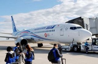 全日空、万博特別機を披露　羽田―関西空港間で初運航